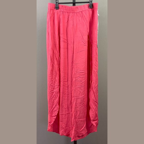 NEW Young Fabulous Broke Pants Womens Large pink wide leg palazzo boho casual - Picture 1 of 11